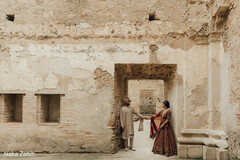 Romantic Portrait in Historic Stone Archway
