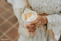 Bridal Latte Art Detail Shot