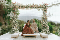 Mountain-View Ceremony Under Floral Mandap