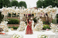 Sacred Vows Beneath a Garden Mandap