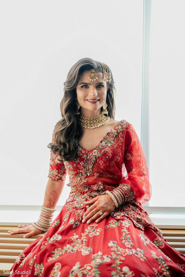 A Regal Red Bridal Moment