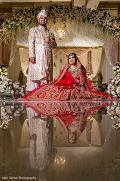 A Portrait of Love Under the Glowing Chandelier