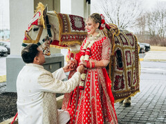 Crimson Love Beside the Baraat