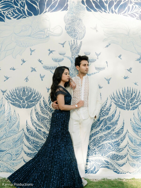 editorial wedding portrait,artistic backdrop,engagement portraits,formal attire,luxury wedding photography,destination wedding,mural wall,modern romance,stylish couple,fine art portraits