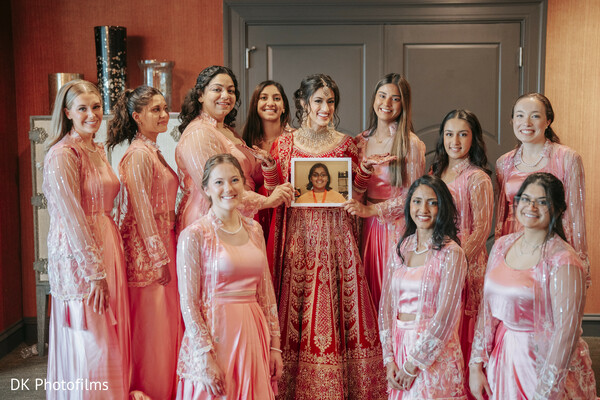 bridal portraits,bridesmaids,memorial tribute,emotional moments,bride tribe,getting ready,wedding day,bridal preparation,group portraits,heartfelt memories