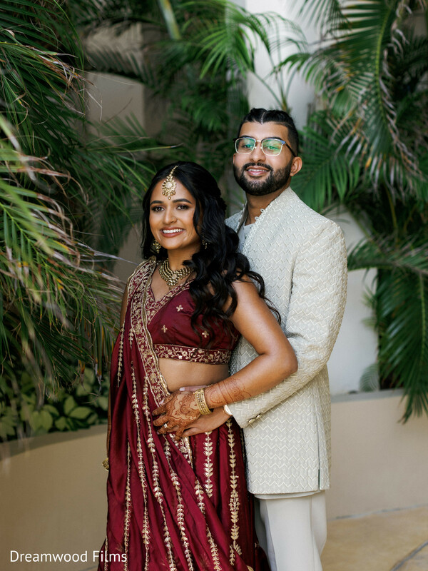 couple portraits,bride and groom,tropical wedding,destination wedding,pre wedding,indian wedding,outdoor portraits,wedding fashion,romantic moments,greenery