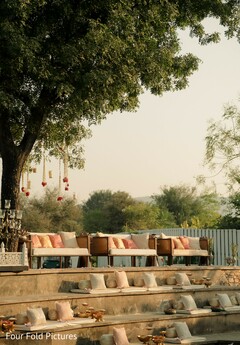 Outdoor Seating Area with Hanging Decor