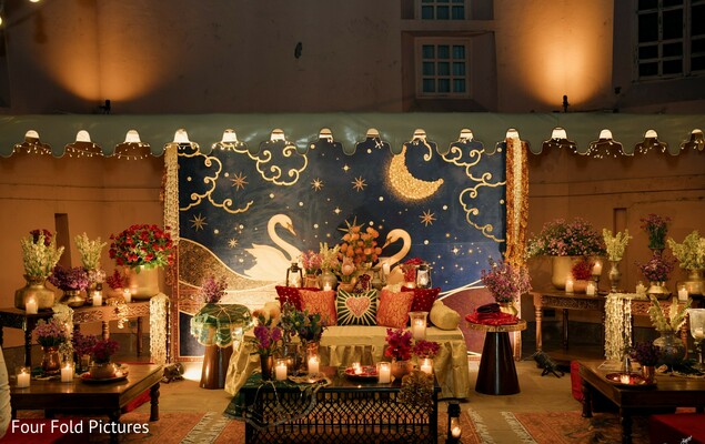 wedding decor,lounge setup,celestial theme,luxury decor,reception styling,floral arrangements,candles,event design,indian wedding,wedding inspiration
