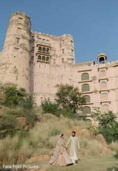 Couple's Portrait at Fort-like Structure