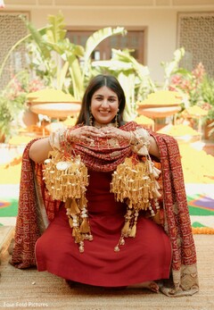 Bride in Red Kurta with Kaleere