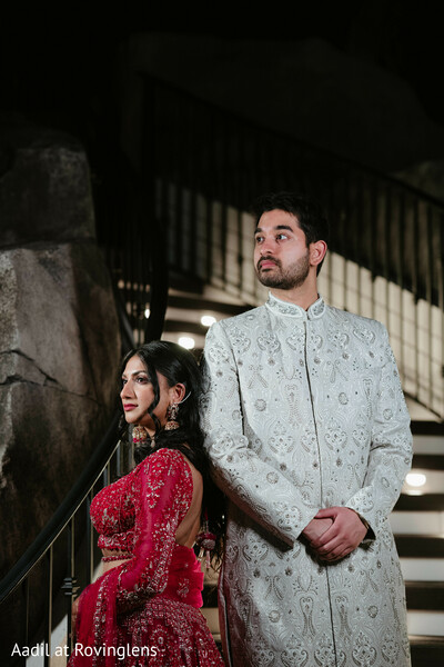 reception portraits,bride and groom,evening portraits,editorial photography,wedding fashion,couple portraits,dramatic lighting,reception attire,romantic portrait,south asian wedding