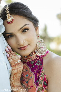 Bridal Portrait with Maang Tikka, Choker, and Mehndi