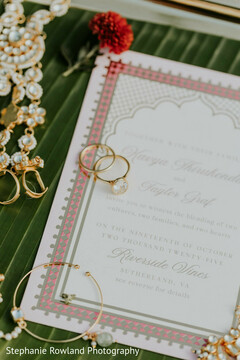 Wedding Invitation Suite with Rings and Jewelry Details