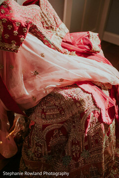 Red Bridal Lehenga with Intricate Gold Embroidery