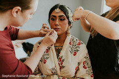 Bride Getting Ready with Hair & Makeup Artists