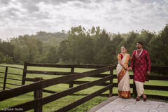 Couple in Traditional Attire Outdoors