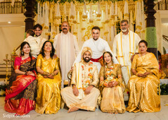Family Portrait in White and Gold Attire