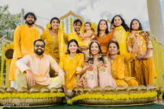 Group Portrait with Family and Friends in Yellow and Orange Attire