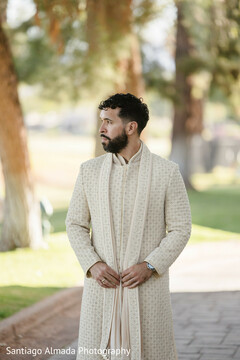Groom in Ivory Sherwani