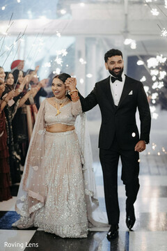 Sparkler Exit Grand Entrance for South Asian Wedding Reception