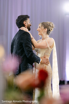Couple's First Dance in Shimmering Reception Attire