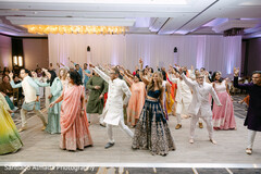 Vibrant Sangeet Dance Floor with Coordinated Guest Attire