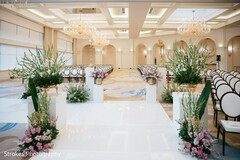 Elegant White and Green Ceremony Decor