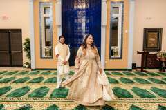 Golden Embroidered Anarkali for a Radiant South Asian Bride