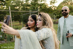 Bridal Party Selfie with Gold Maang Tikka