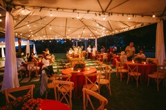 Enchanting Outdoor Mehndi Party Under Twinkling String Lights