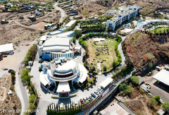 Aerial View of a Large Venue Complex