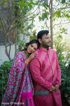Couple in Magenta and Pink Attire