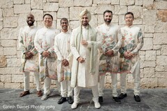 Men in Cream Floral Kurtas