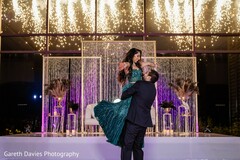 Dramatic Reception Entrance with Teal Lehenga and Sparkler Display