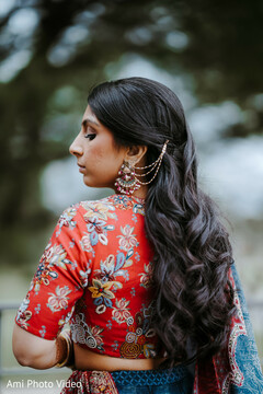 Floral Blouse & Statement Earring Bridal Look