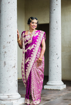 Bengali bride with purple sari Bengali bride with purple sari