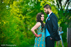 Indian Bride and Groom Outdoors turquoise lengha,turquoise and gold lengha,bride and groom,bride and groom portrait,outdoors photography,outdoor indian photography