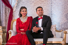 South Indian Bride and Groom at Wedding Reception South Indian Bride and Groom at Wedding Reception