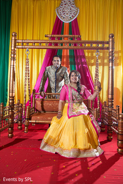 Indian Bride and Groom jhula portrait Indian Bride and Groom jhula portrait