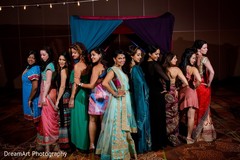 Beautiful bride and her bridesmaids Beautiful bride and her bridesmaids