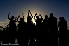 Dancing as the sun comes down at this Indian wedding reception