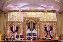 Stunning draped mandap stage. Stunning draped mandap stage.