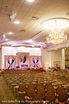 View of the ceremony mandap stage View of the ceremony mandap stage