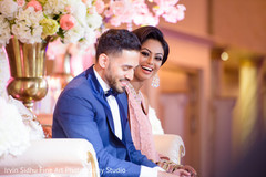 Happy Bride and Groom at their Wedding Celebration Happy Bride and Groom at their Wedding Celebration