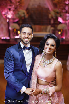 Lovely indian couple in their wedding reception Lovely indian couple in their wedding reception