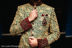 Perfect picture of indian groom in his green and gold engagement outfit. Perfect picture of indian groom in his green and gold engagement outfit.