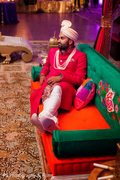 Indian groom in sangeet