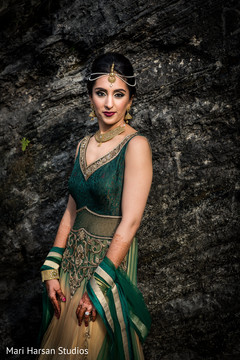 Lovely indian bride in her green and gold attire. Lovely indian bride in her green and gold attire.