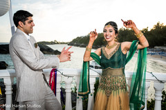 Indian bride and groom dancing. Indian bride and groom dancing.