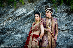 Indian bride and groom portrait.